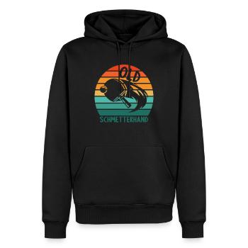 Tischtennis Retro Spieler Old Schmetterhand - Männer Premium Bio Hoodie - Schwarz - Vorne - Nico (187cm)