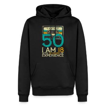 I Am Not 50 18 With 32 Years Of Experience - Sweat à capuche Premium bio Homme - noir - Devant - Nico (187cm)