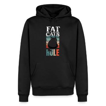 Fat Cat Chonk Katze Fat Cats Regel - Männer Premium Bio Hoodie - Schwarz - Vorne - Nico (187cm)