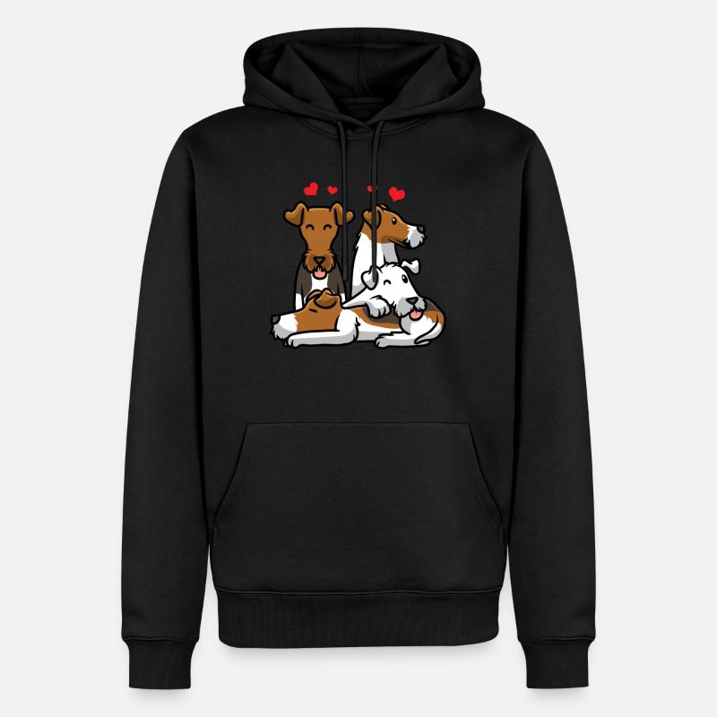 Foxterrier Drahthaar - Männer Premium Bio Hoodie - Schwarz
