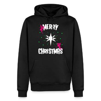 Weihnachten Weihnachten Weihnachten Weihnachten Weihnachten - Männer Premium Bio Hoodie - Schwarz - Vorne - Nico (187cm)