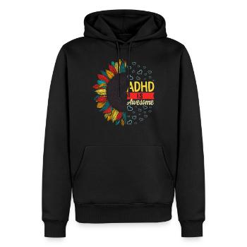 ADHS ist großartig, lustiges ADHS-Shirt, psychische Gesundheit - Männer Premium Bio Hoodie - Schwarz - Vorne - Nico (187cm)