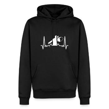 Beatbox Pulse Hip-Hop Beat Beatboxer - Sweat à capuche Premium bio Homme - noir - Devant - Nico (187cm)