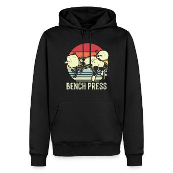 Presse bancaire Retro Workout Fitness Training - Sweat à capuche Premium bio Homme - noir - Devant - Nico (187cm)
