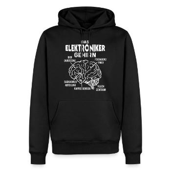 Elektroniker Gehirn Elektro Lustiger Elektriker - Männer Premium Bio Hoodie - Schwarz - Vorne - Nico (187cm)