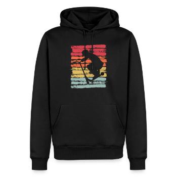 Scooter scooter pliante - Sweat à capuche Premium bio Homme - noir - Devant - Nico (187cm)