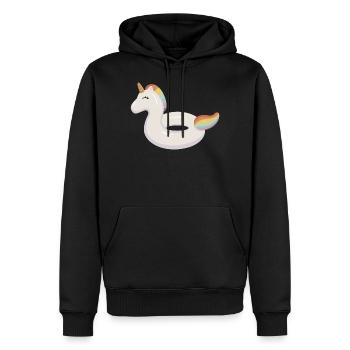 Symbole licorne Animal aquatique - Sweat à capuche Premium bio Homme - noir - Devant - Nico (187cm)