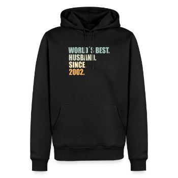 Best husband since 2002 19th wedding anniversary - Men’s Premium Organic Hoodie - black - Front - Nico (187cm)