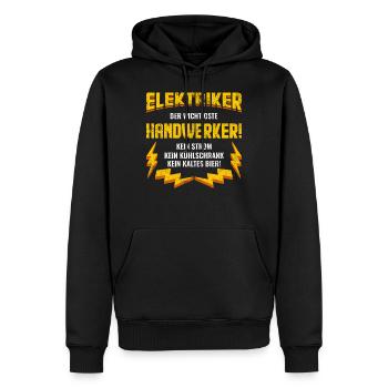 Elektriker Vintage | Lustige Elektriker Sprüche - Männer Premium Bio Hoodie - Schwarz - Vorne - Nico (187cm)