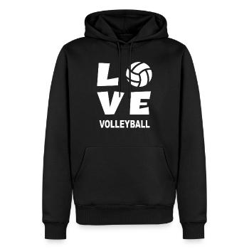 LOVE Volleyball - Volleyballer Beach Volleyball - Männer Premium Bio Hoodie - Schwarz - Vorne - Nico (187cm)