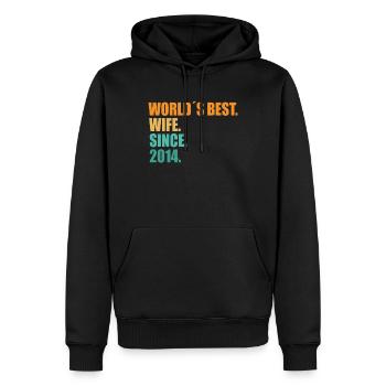 Meilleure épouse depuis 2014 7e anniversaire de mariage - Sweat à capuche Premium bio Homme - noir - Devant - Nico (187cm)