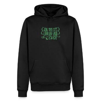 Bibliothécaire Bibliothécaire Bibliothèque Livre - Sweat à capuche Premium bio Homme - noir - Devant - Nico (187cm)