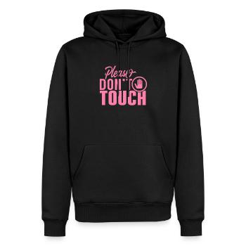 Bitte nicht anfassen Hände Nur Gucken Finger Weg - Männer Premium Bio Hoodie - Schwarz - Vorne - Nico (187cm)