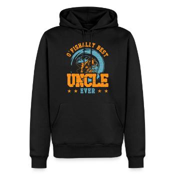 Onkel lustig O'Fishally Best Uncle Ever - Männer Premium Bio Hoodie - Schwarz - Vorne - Nico (187cm)