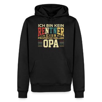 Rentner - Professioneller Opa Ruhestand Pensionist - Männer Premium Bio Hoodie - Schwarz - Vorne - Nico (187cm)