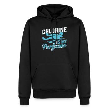 Swimmer Swim Coach Chlorine Is My Perfume - Men’s Premium Organic Hoodie - black - Front - Nico (187cm)