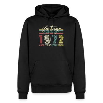 1972 En Septembre Rétro Cadeau - Sweat à capuche Premium bio Homme - noir - Devant - Nico (187cm)
