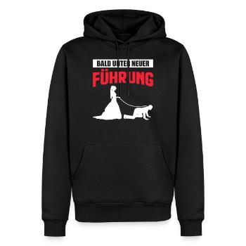 Junggesellenabschied | Bald unter neuer Führung - Männer Premium Bio Hoodie - Schwarz - Vorne - Nico (187cm)