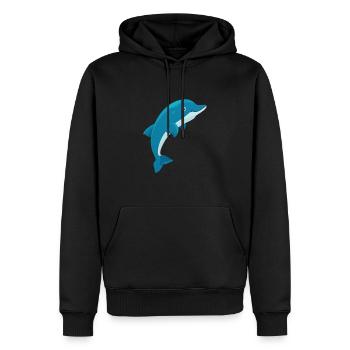 Delfin - Männer Premium Bio Hoodie - Schwarz - Vorne - Nico (187cm)