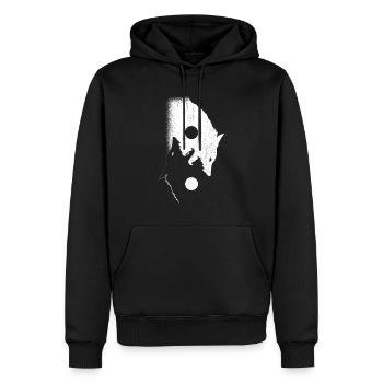Wolf - Männer Premium Bio Hoodie - Schwarz - Vorne - Nico (187cm)
