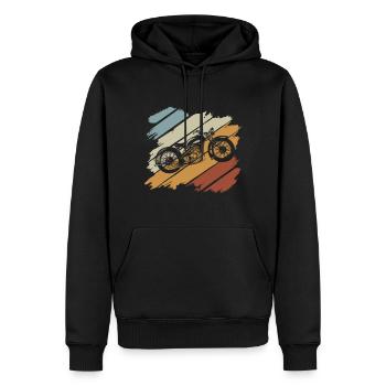 Motorrad Tshirt Biker Kutte Moped Bobber MC Racer - Männer Premium Bio Hoodie - Schwarz - Vorne - Nico (187cm)