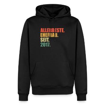 Beste Ehefrau seit 2017 4. Hochzeitstag - Männer Premium Bio Hoodie - Schwarz - Vorne - Nico (187cm)