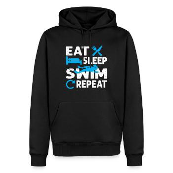 Eat Sleep Sweat - Sweat à capuche Premium bio Homme - noir - Devant - Nico (187cm)