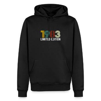 Vintage Limited Edition 1983 Birthday Birth Year - Men’s Premium Organic Hoodie - black - Front - Nico (187cm)