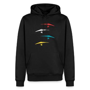 Deltase planeur Deltasegler Aviation - Sweat à capuche Premium bio Homme - noir - Devant - Nico (187cm)