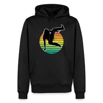Freerunning Parkour Parkour Runner Silhouette - Men’s Premium Organic Hoodie - black - Front - Nico (187cm)