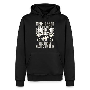 Lustiger Pferdespruch - Männer Premium Bio Hoodie - Schwarz - Vorne - Nico (187cm)