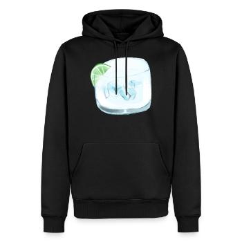 Glaçons verre verre - Sweat à capuche Premium bio Homme - noir - Devant - Nico (187cm)