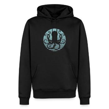 Oktopus Kraken Tintenfisch Meer Ozean - Männer Premium Bio Hoodie - Schwarz - Vorne - Nico (187cm)