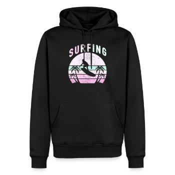 Surfing Surfer Geschenk Wellenreiten hawaii - Männer Premium Bio Hoodie - Schwarz - Vorne - Nico (187cm)