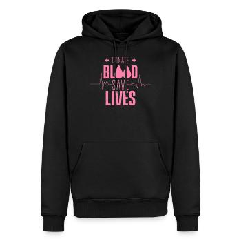 Spende Blut Rette Leben Blutspende Blutspender - Männer Premium Bio Hoodie - Schwarz - Vorne - Nico (187cm)