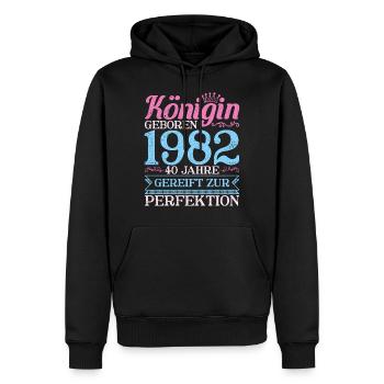 40ter 40 Königin Geboren 40. Geburtstag Frau 1982 - Männer Premium Bio Hoodie - Schwarz - Vorne - Nico (187cm)