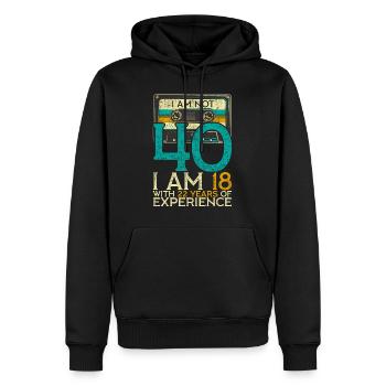 40Th Birthday I am Not 40 18 with 22 years - Men’s Premium Organic Hoodie - black - Front - Nico (187cm)