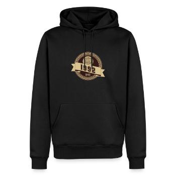 Vintage Legendary since 1992 birthday - Men’s Premium Organic Hoodie - black - Front - Nico (187cm)