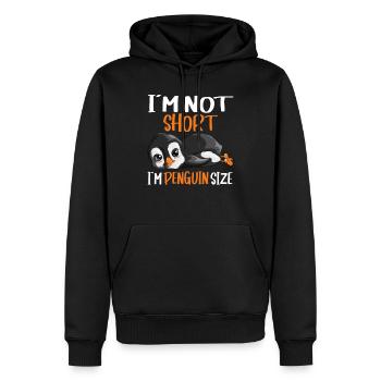Pingouin design avec sort Drôle de créatures marines - Sweat à capuche Premium bio Homme - noir - Devant - Nico (187cm)
