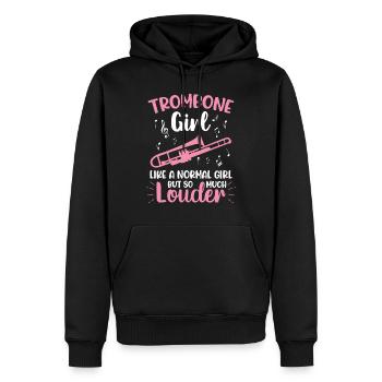 Posaune Blasinstrument Trombone Girl - Männer Premium Bio Hoodie - Schwarz - Vorne - Nico (187cm)
