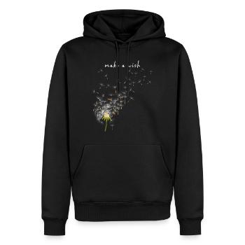 Pusteblume Blumenmotiv Glücksbringer - Männer Premium Bio Hoodie - Schwarz - Vorne - Nico (187cm)