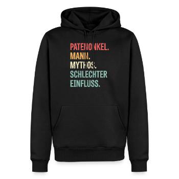 Patenonkel Mann Mythos Schlechter Einfluss - Männer Premium Bio Hoodie - Schwarz - Vorne - Nico (187cm)