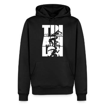 Triathlon Ausdauer Sport - Männer Premium Bio Hoodie - Schwarz - Vorne - Nico (187cm)