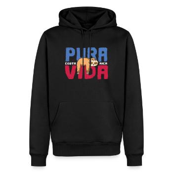 Pura vida Paresseux - Sweat à capuche Premium bio Homme - noir - Devant - Nico (187cm)