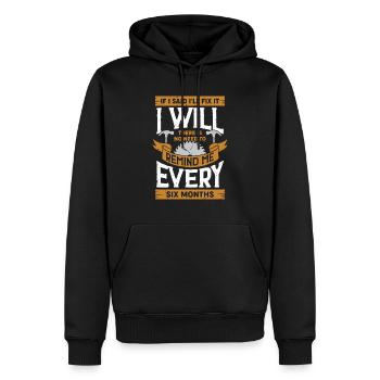 Artisanat drôle Réparation Charpentier cadeau - Sweat à capuche Premium bio Homme - noir - Devant - Nico (187cm)
