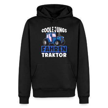 Coole Jungs fahren Traktor - Kinder Jungen Trekker - Männer Premium Bio Hoodie - Schwarz - Vorne - Nico (187cm)