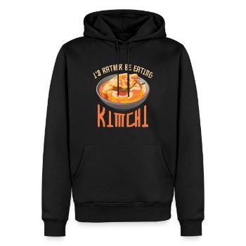 Kimchi Drôle I’d rather be heating kimchi - Sweat à capuche Premium bio Homme - noir - Devant - Nico (187cm)