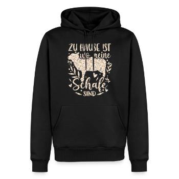 Sheep Sheep Sheep Shepherdess - Men’s Premium Organic Hoodie - black - Front - Nico (187cm)