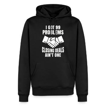 Immobilier Tshirt agent immobilier agent immobilier - Sweat à capuche Premium bio Homme - noir - Devant - Nico (187cm)