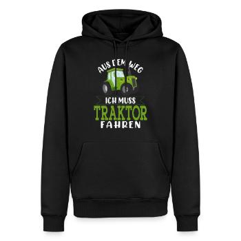 Aus dem Weg Ich muss Traktor fahren - Trekker - - Männer Premium Bio Hoodie - Schwarz - Vorne - Nico (187cm)